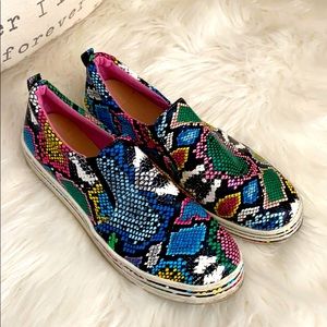 Snakeskin Vans type shoes